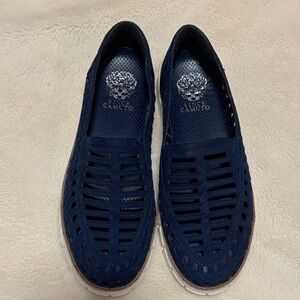 Vince Camuto Deep Blue Perforated Slip-Ons